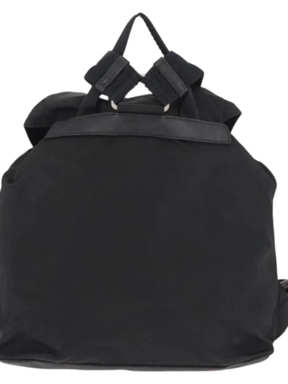 PRADA Backpack Nylon Black Silver Auth 179537
